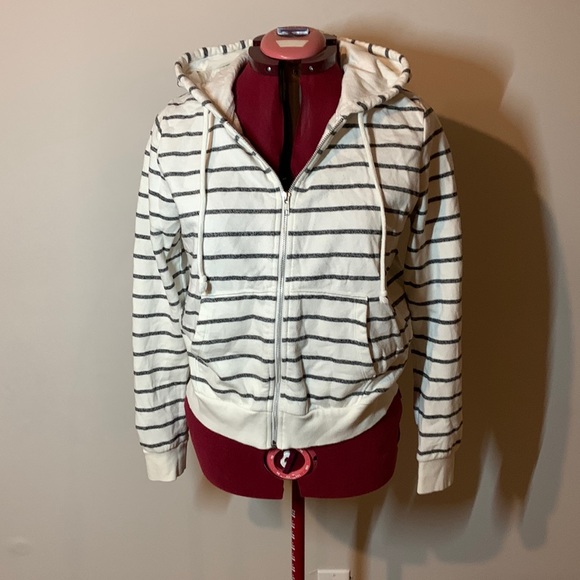 White and grey striped hoodie - Picture 1 of 1